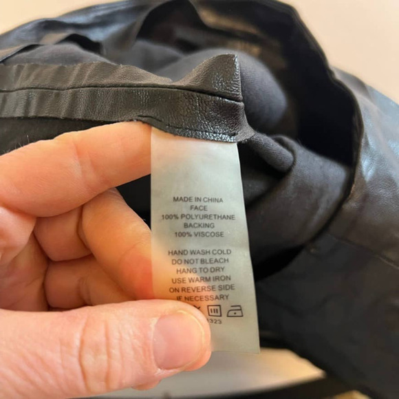 Vince Camuto Black A-line Faux Leather Skirt 4 - Picture 6 of 9